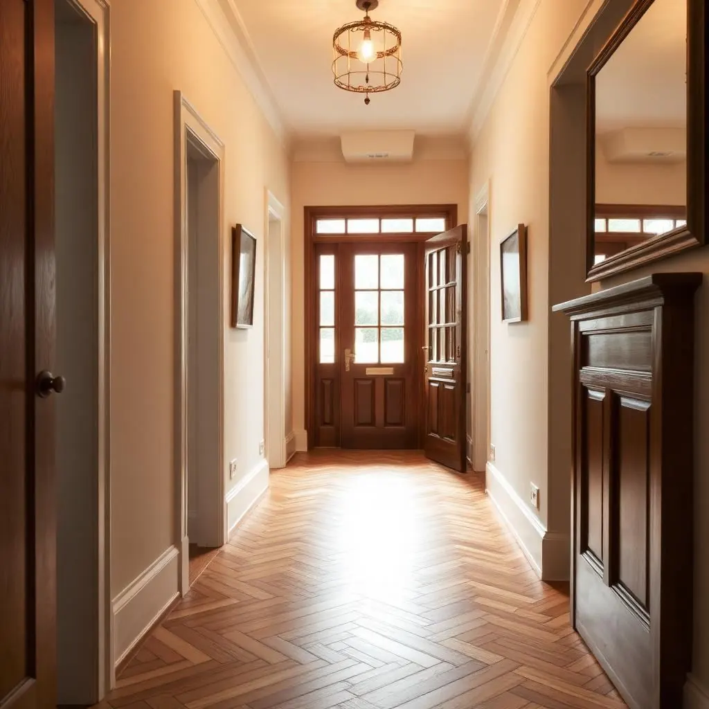 Herringbone engineered oak hallway
