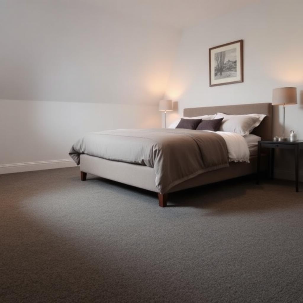 Cosy grey wool bedroom carpet