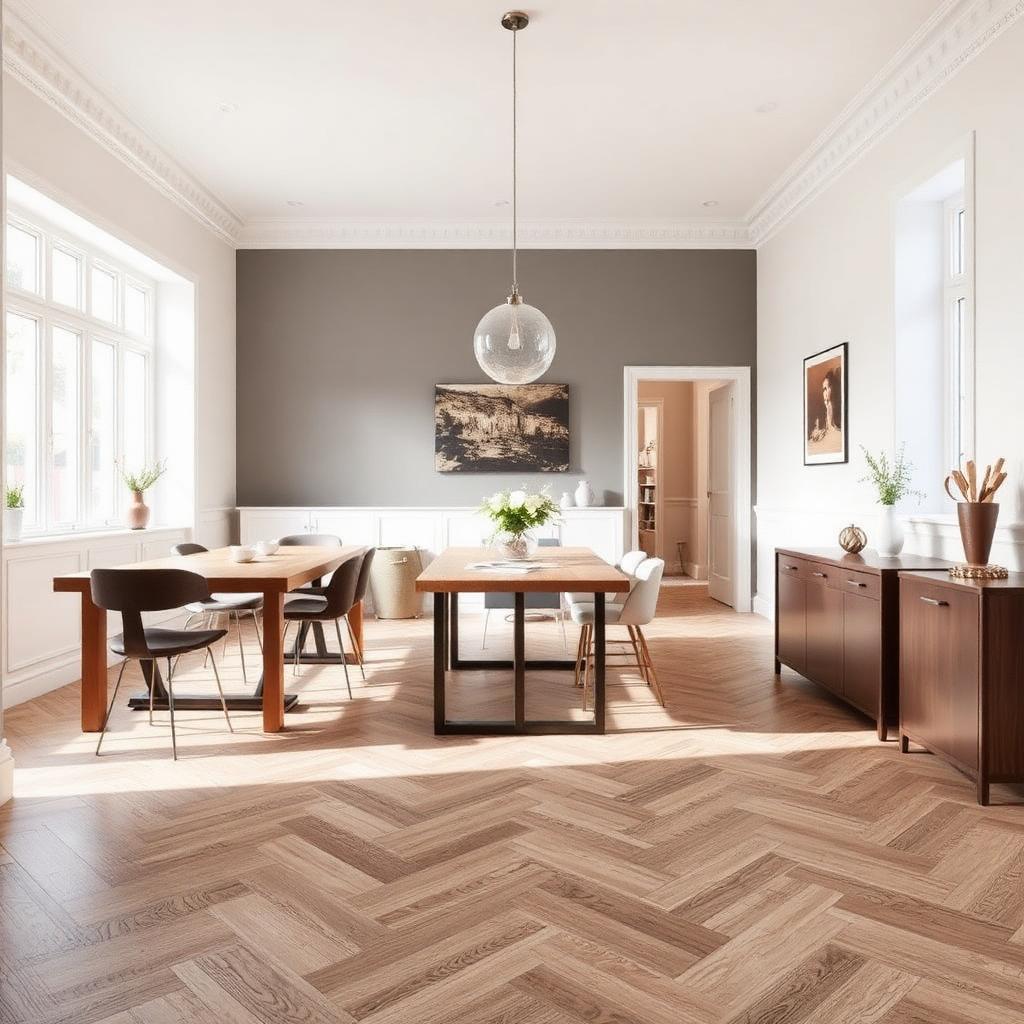 Amtico parquet dining room floor